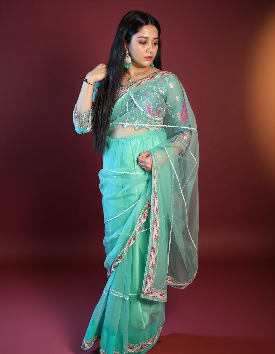 Hanshika's Emerald Dream Saree